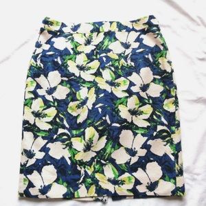 J.Crew Tropical Floral Pencil Skirt Size 2